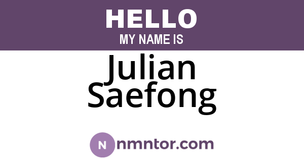 Julian Saefong