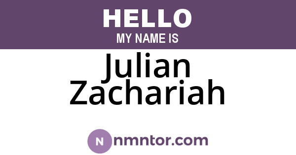 Julian Zachariah