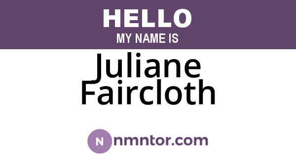 Juliane Faircloth
