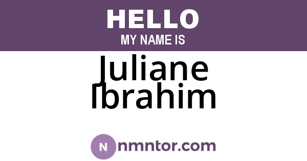 Juliane Ibrahim
