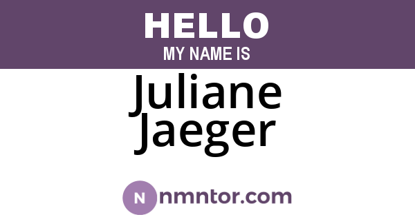 Juliane Jaeger