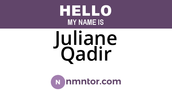 Juliane Qadir