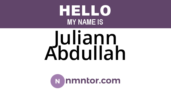 Juliann Abdullah