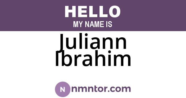 Juliann Ibrahim
