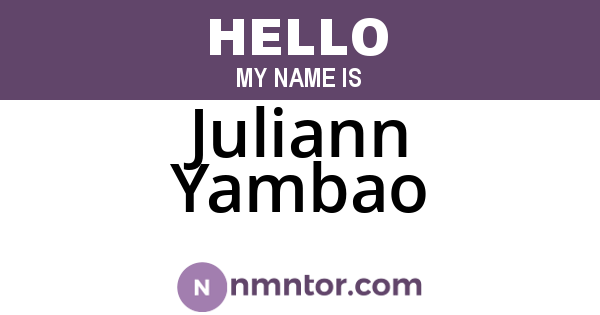 Juliann Yambao