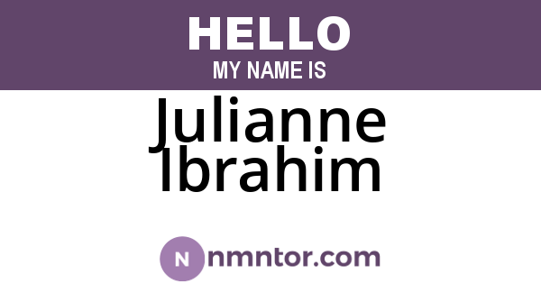 Julianne Ibrahim