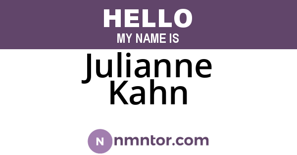 Julianne Kahn