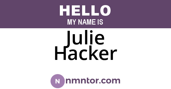 Julie Hacker