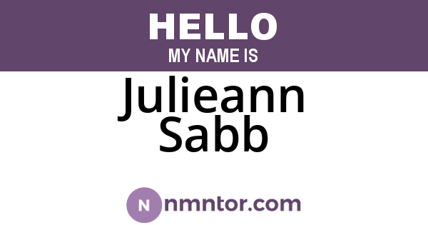 Julieann Sabb