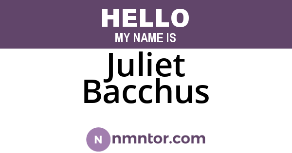 Juliet Bacchus