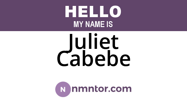 Juliet Cabebe