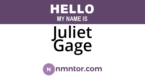 Juliet Gage