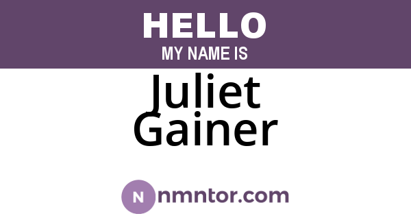 Juliet Gainer