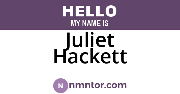 Juliet Hackett
