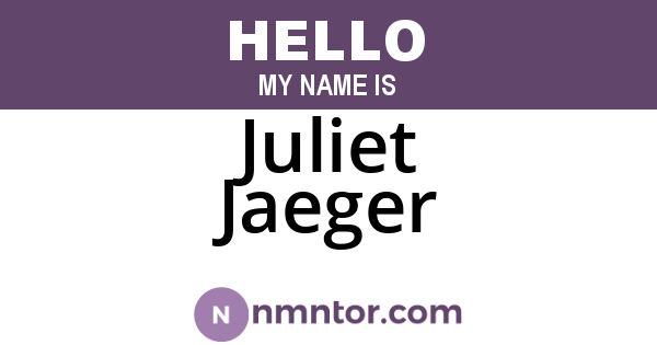 Juliet Jaeger