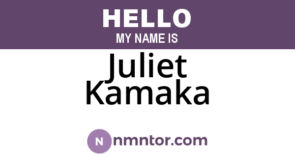 Juliet Kamaka