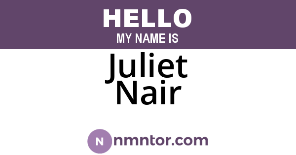 Juliet Nair