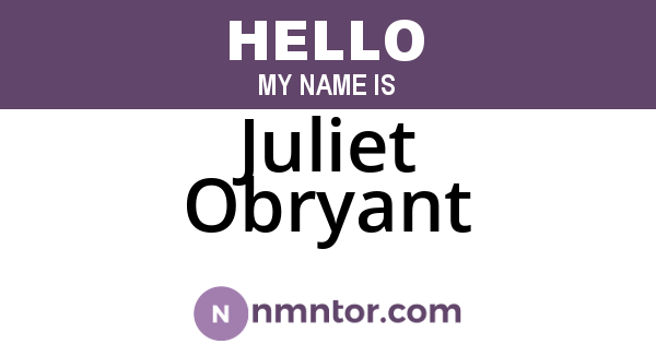 Juliet Obryant