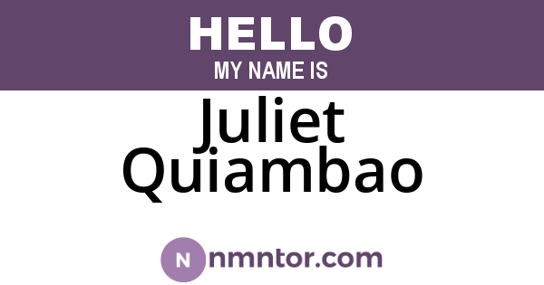 Juliet Quiambao