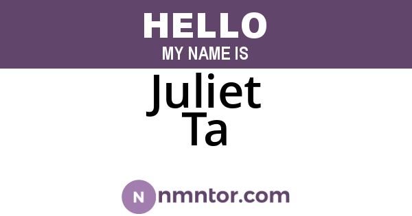 Juliet Ta