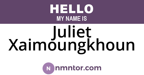 Juliet Xaimoungkhoun