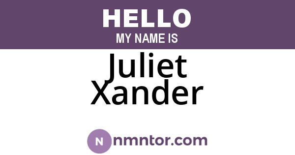 Juliet Xander