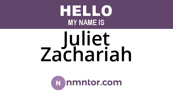 Juliet Zachariah