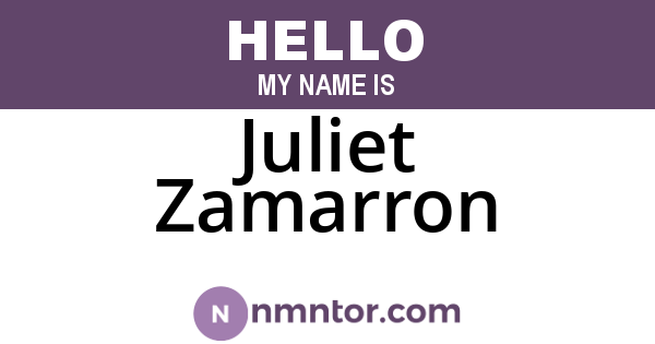 Juliet Zamarron