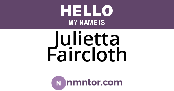 Julietta Faircloth