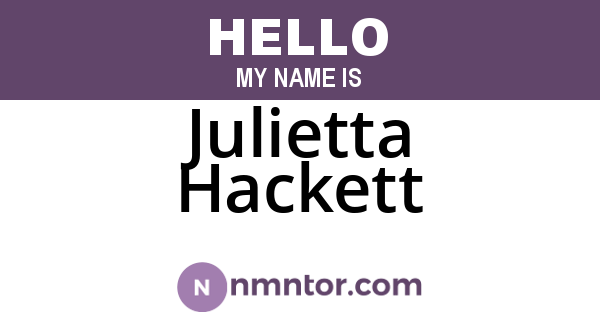 Julietta Hackett
