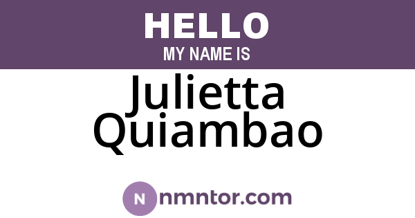 Julietta Quiambao