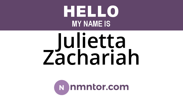 Julietta Zachariah