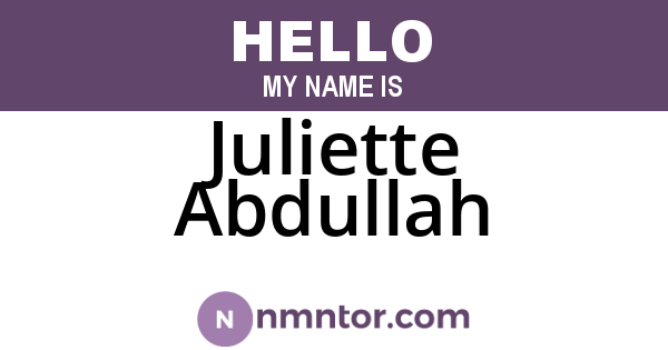 Juliette Abdullah