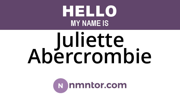 Juliette Abercrombie
