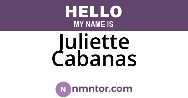 Juliette Cabanas