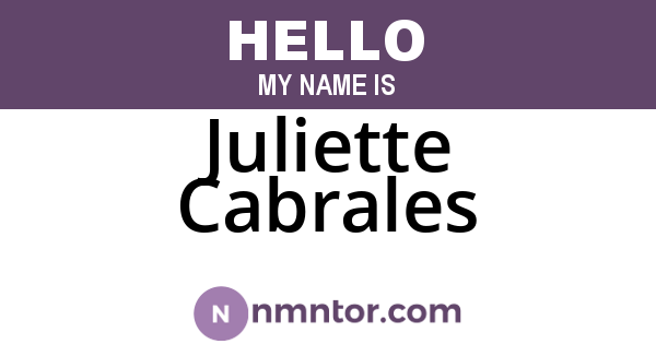 Juliette Cabrales