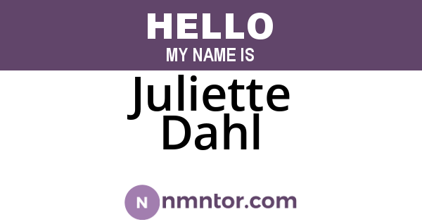 Juliette Dahl