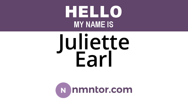 Juliette Earl