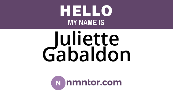 Juliette Gabaldon