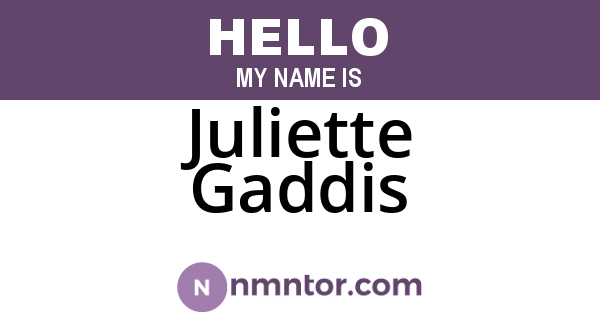 Juliette Gaddis
