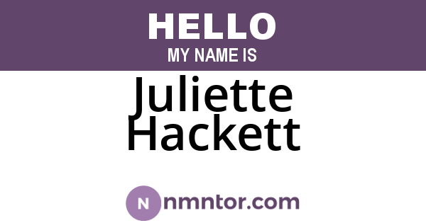Juliette Hackett