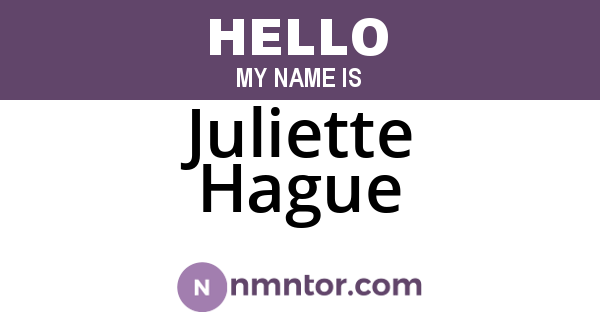 Juliette Hague