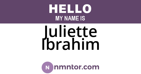 Juliette Ibrahim