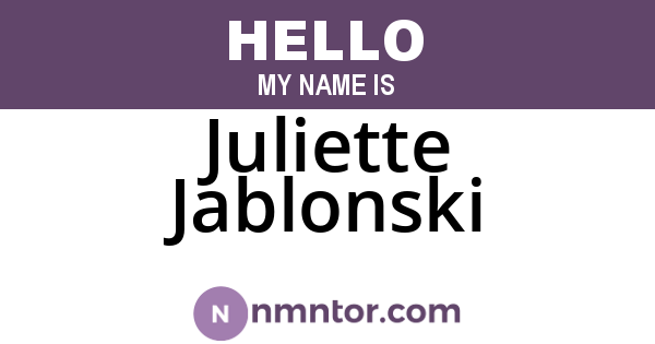 Juliette Jablonski