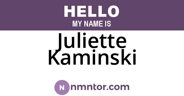 Juliette Kaminski
