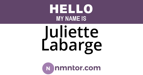 Juliette Labarge