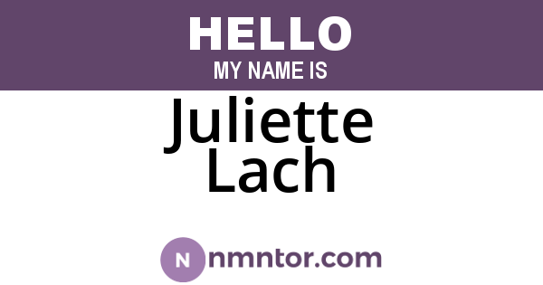 Juliette Lach