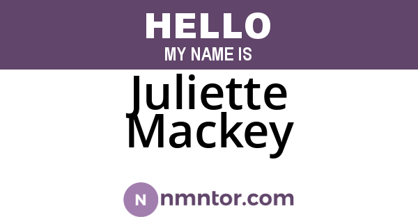Juliette Mackey