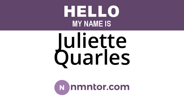 Juliette Quarles