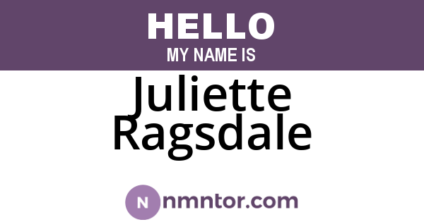 Juliette Ragsdale